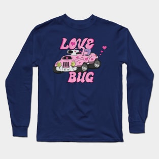 Love Bug Car Valentines Day Cartoon Long Sleeve T-Shirt